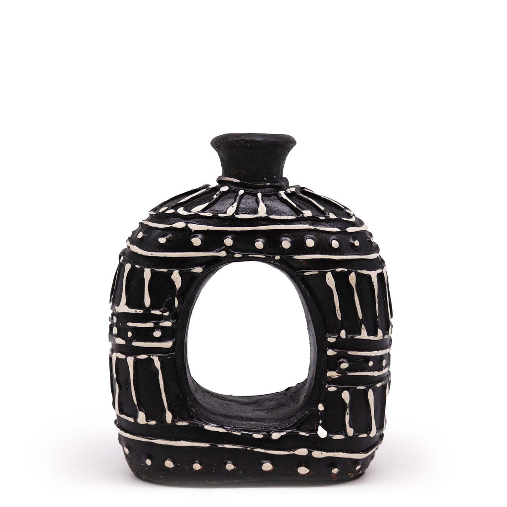 Oval Donut Shaped Vase - Chocolate 18cm – view 3