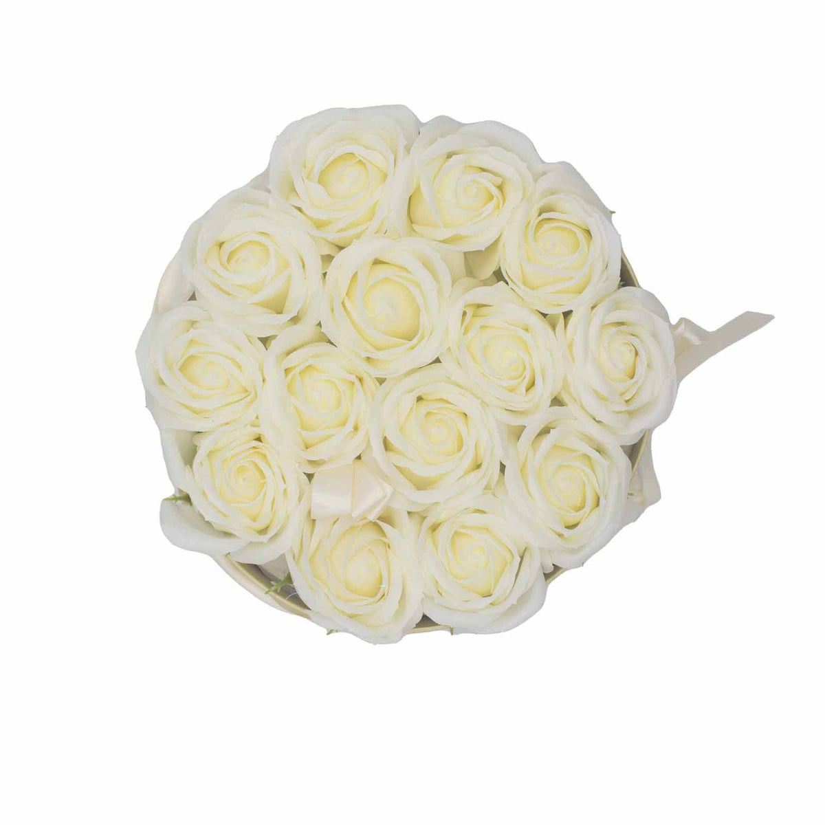 14 Cream Soap Roses Round Gift Box – view 2