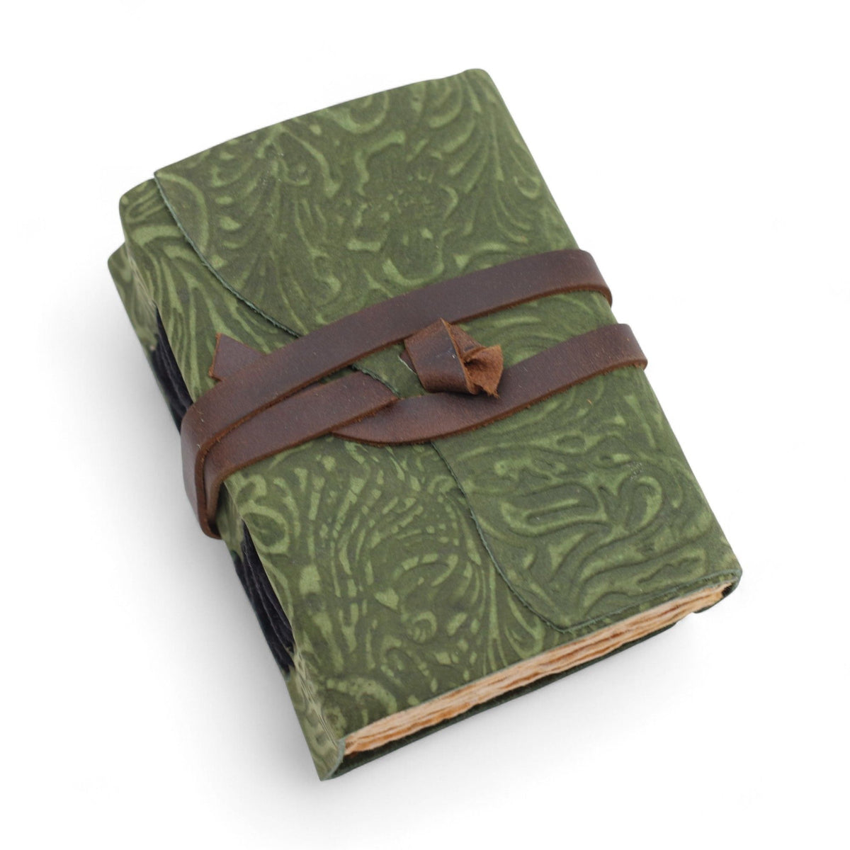 Deckled Notebook, Green Maze Pattern – 13x10 cm – view 3