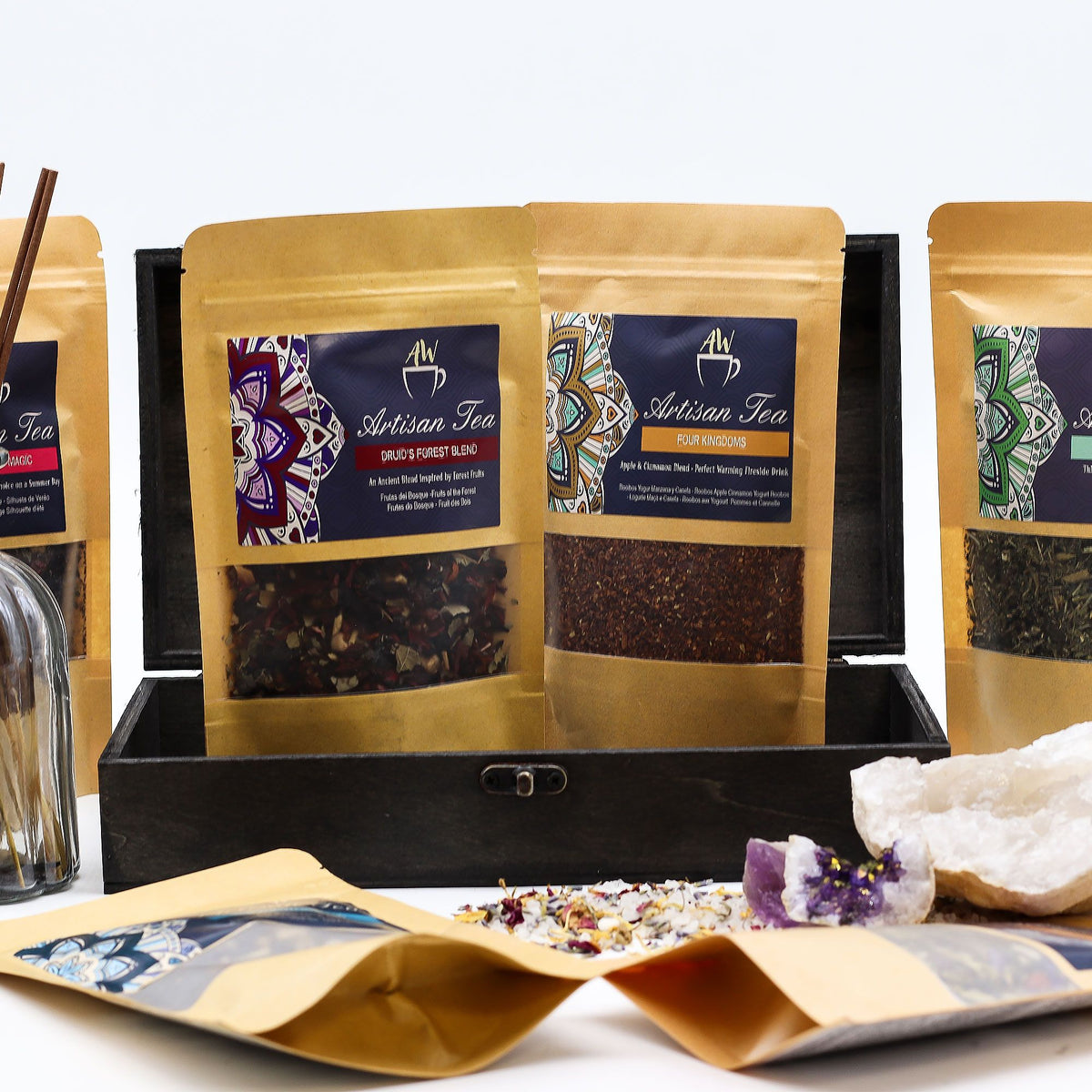 Grey Tea and Gift Hamper Box, Vintage Style – view 4