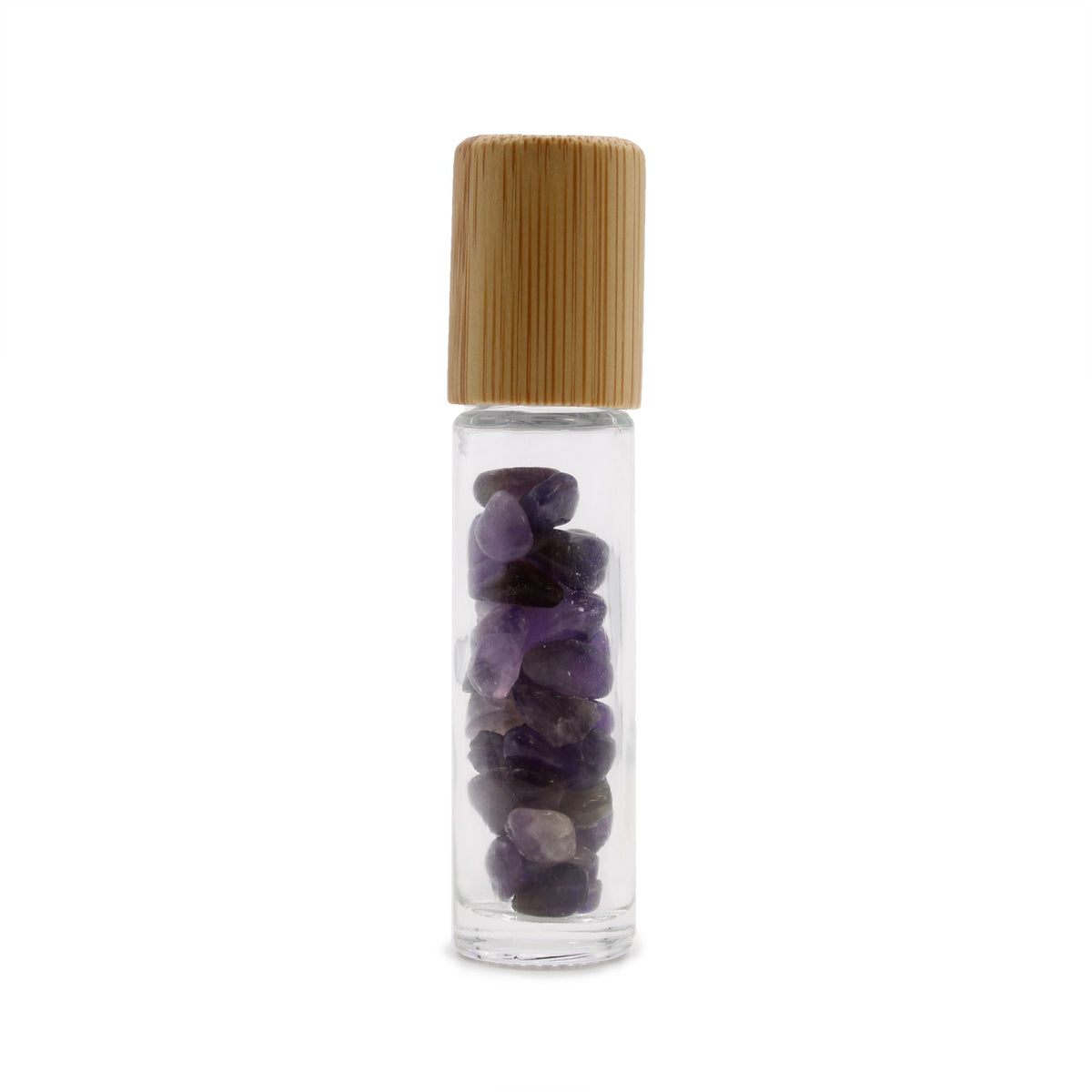 Amethyst Roller Bottle with Wooden Cap, 5ml, 8.8cm – view 2