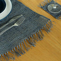 Seagrass Fringe Placemat - Charcoal