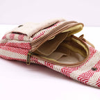 Tan & Pink Natural Cotton Cross-Body Bag