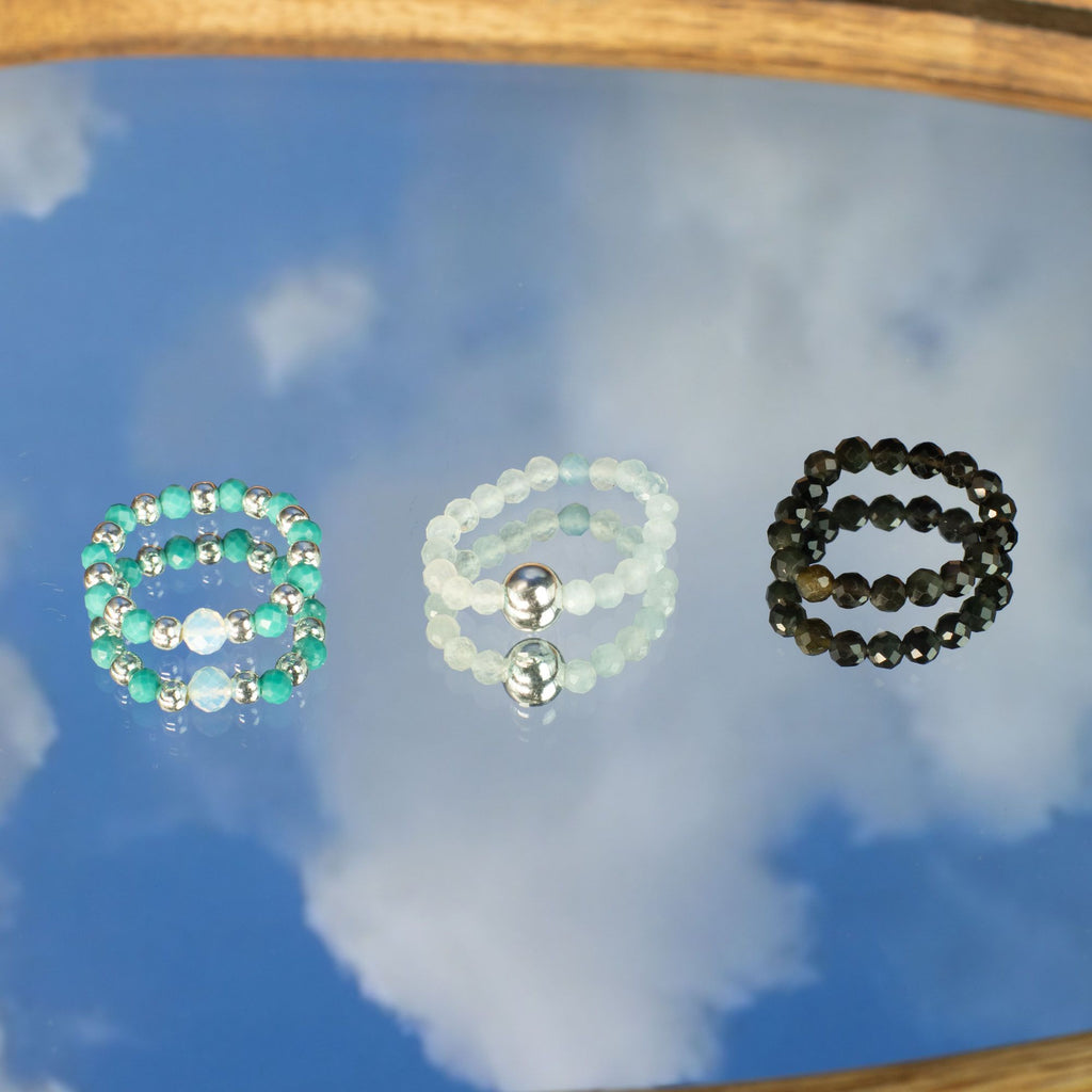 Nymph Gemstone Ring Set - Endless Ocean Aquamarine & Turquoise – view 2