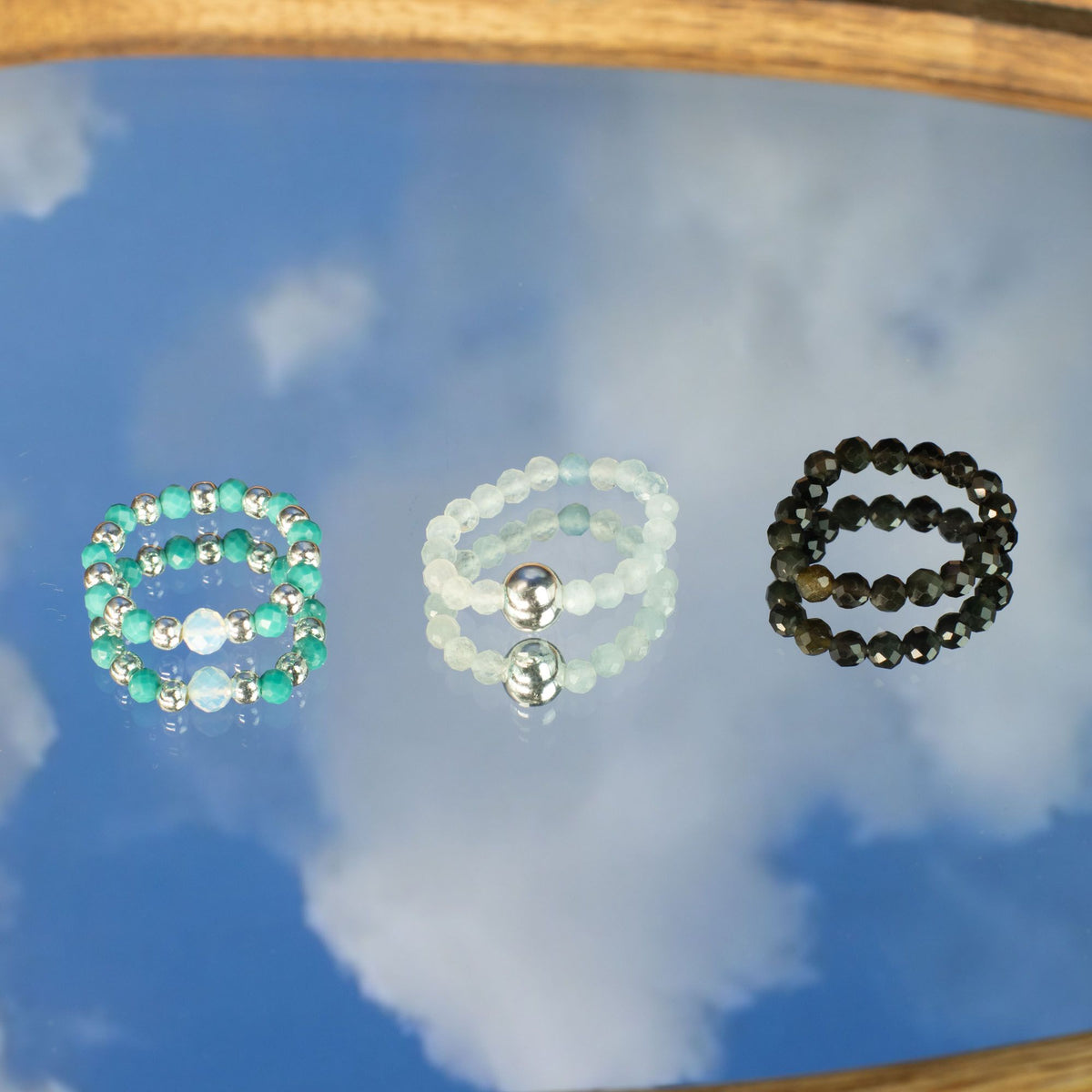 Nymph Gemstone Ring Set - Endless Ocean Aquamarine & Turquoise – view 2