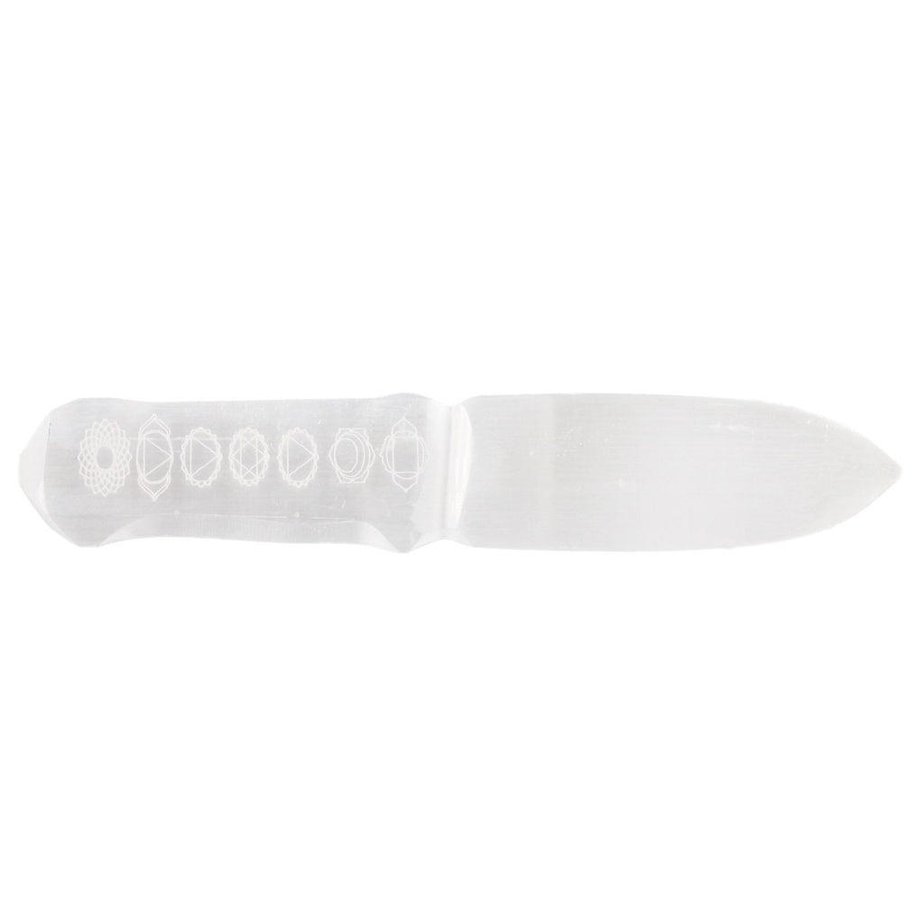 Selenite Ritual Knife, Chakra Handle, 20cm – view 6