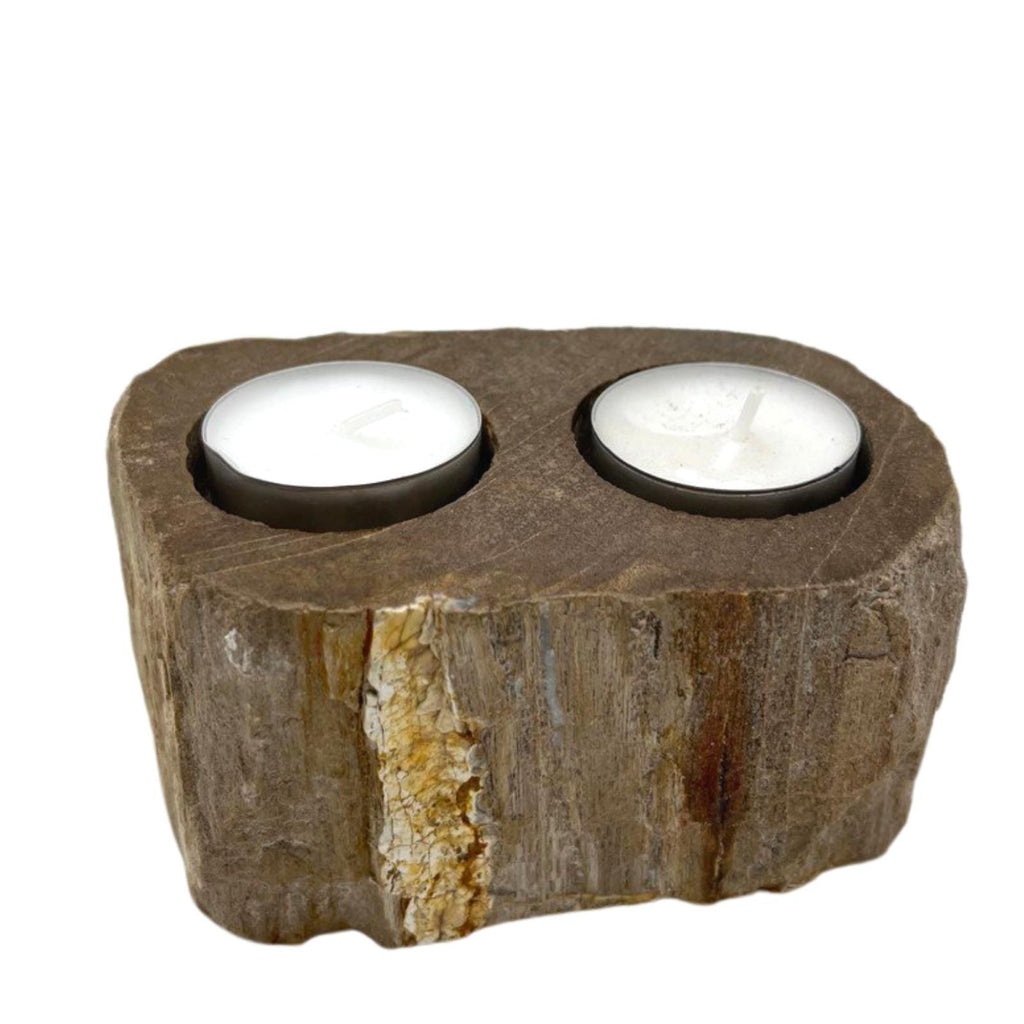 Petrified Wood Candle Holder - Double Tealight – view 5