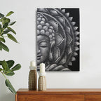 Grey Half Buddha Mandala - 60 x 80cm – view 2