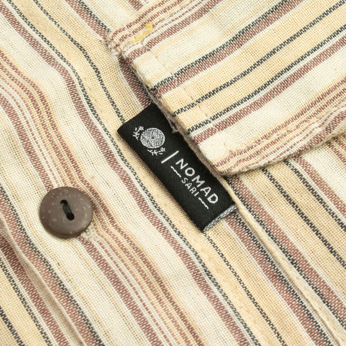 Nomad Sari Grandad Shirt - Brown Beige - XL – view 11