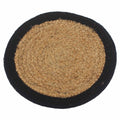 Jute & Cotton Place Mat, Black Border, 30cm