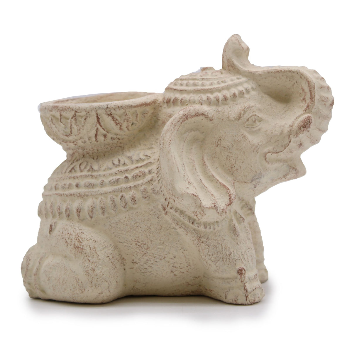 Elephant Incense and Candle Holder in Cream