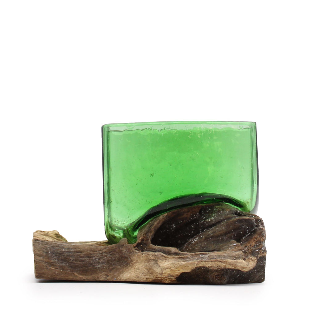 Recycled Glass Bowl on Wood - Square – view 2