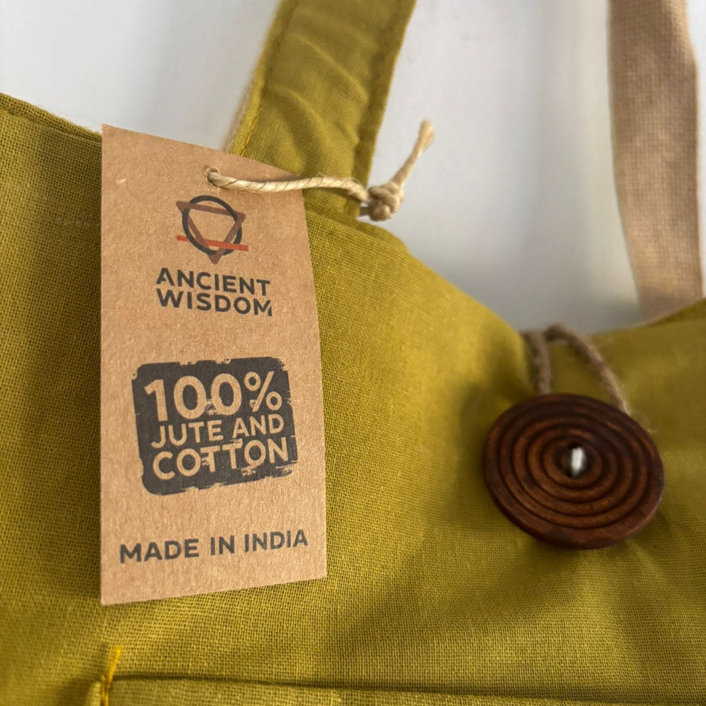 Reversible Jute and Cotton Big Bag in Pistachio – view 4