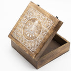 Extra Large Mango Wood Box, Moon Phase Goddess – view 6