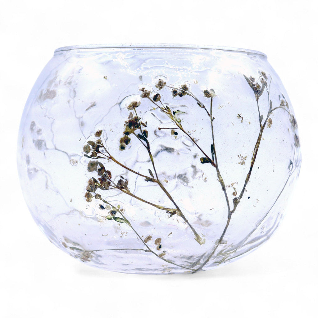 Natural Floral Glass Bowl Candle Holder - Margarita 8x10cm – view 8