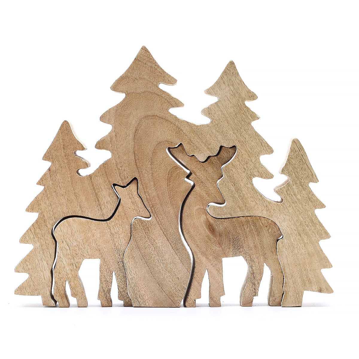 Two Deer in the Forest Wooden Decoration - 18 x 23 cm – view 9