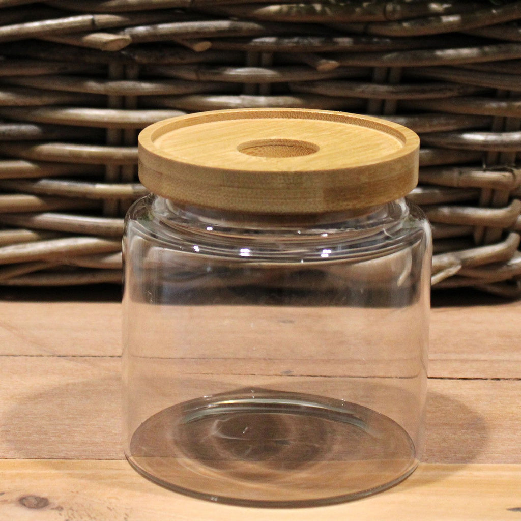 Cottage Glass Storage Jar with Bamboo Lid - 10 cm – view 3