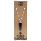 Amethyst Flat Pencil Pendant Necklace – view 2