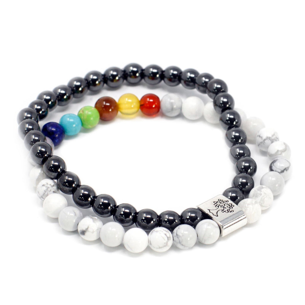 Magnetic Gemstone Bracelet - White Howlite Chakra – view 2