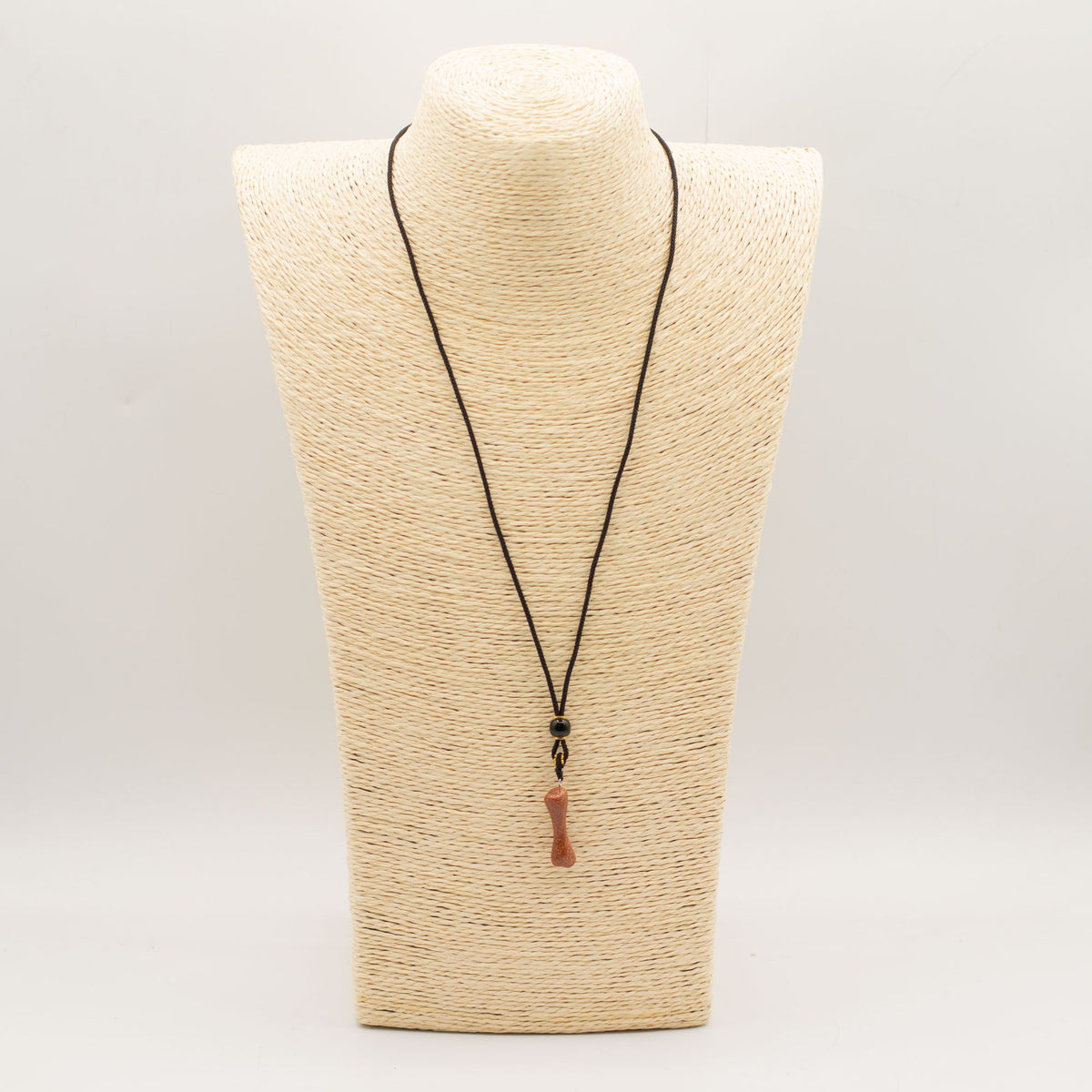 Goldstone Bone Cord Necklace Pendant