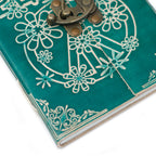 Leather Green Peace Notebook with Lock – 13x18 cm – view 6