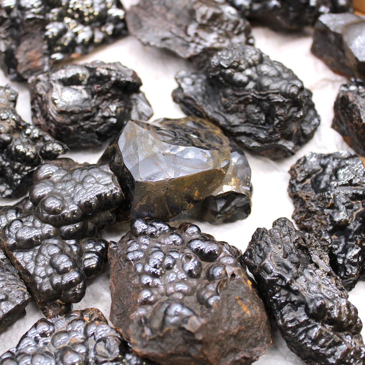 Natural Hematite Mineral Specimen Tray, Approx 20 Pieces – view 5