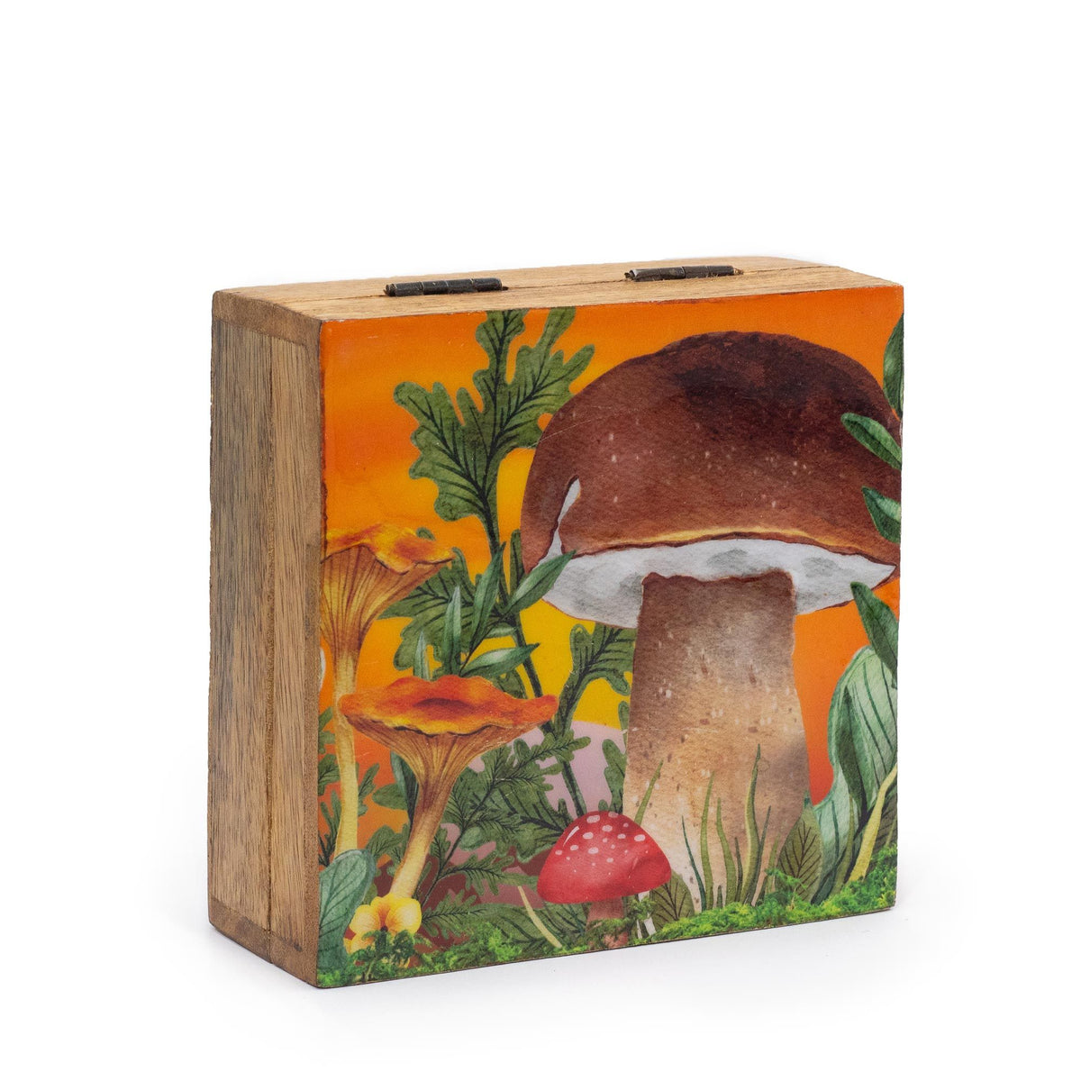 Enamelled Mushroom Trinket Box - Medium 13.5cm Maroon – view 2