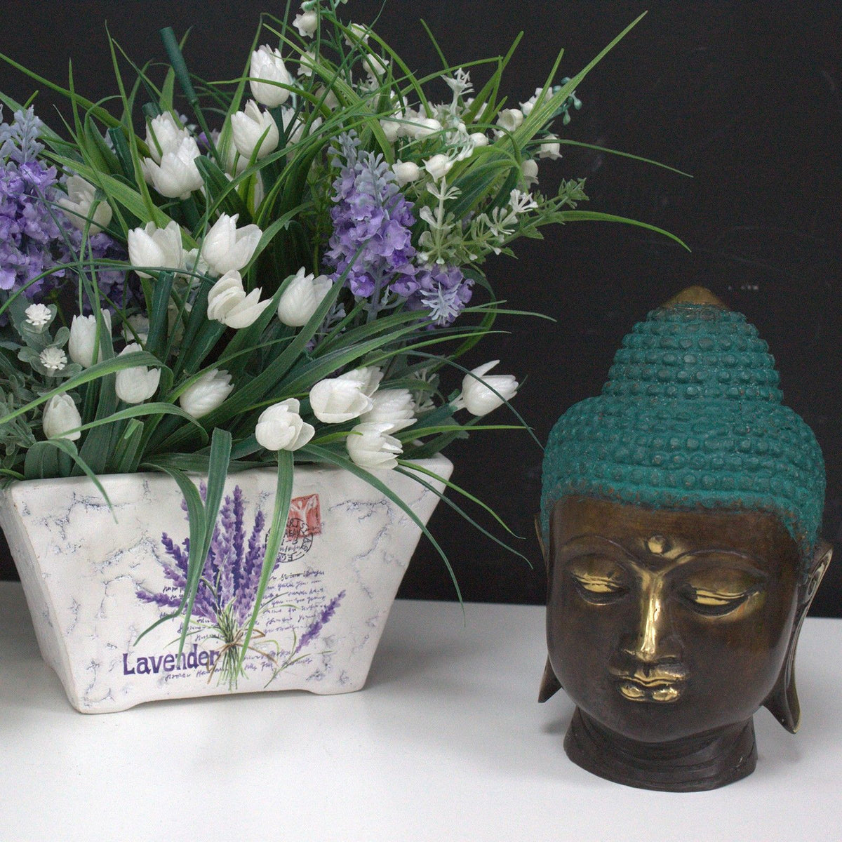 Classic Brass Buddha Head – Large