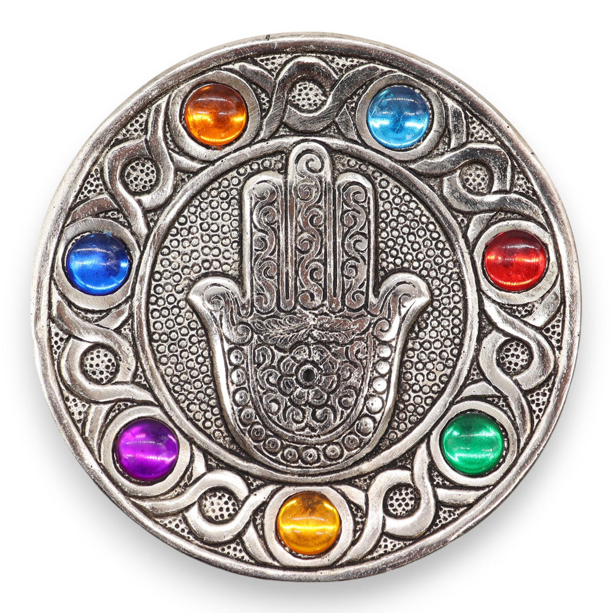 Seven Chakra Hamsa Incense Holder 11.5cm – view 4
