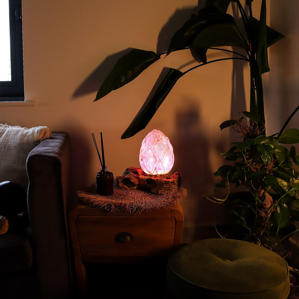 DriftGlow Lamp - Crackle Lotus Flower Shade, Purple – view 5