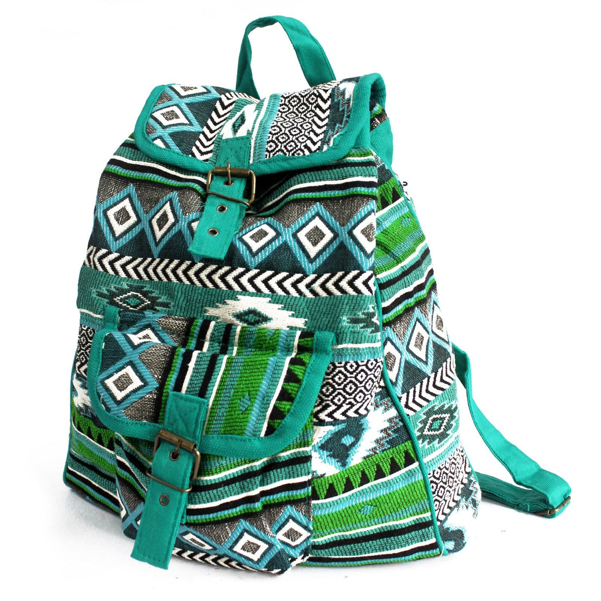 Teal Jacquard Backpack - Nepal Style – view 2