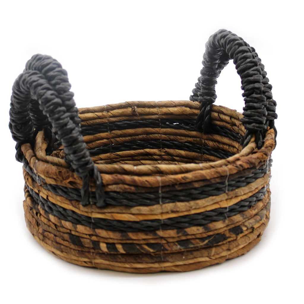 Banana Leaf & Black Raffia Baskets, Set of 2 – view 2