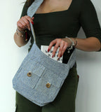 Two Pocket Cotton Bag - Soft Lavender - Medium – view 2