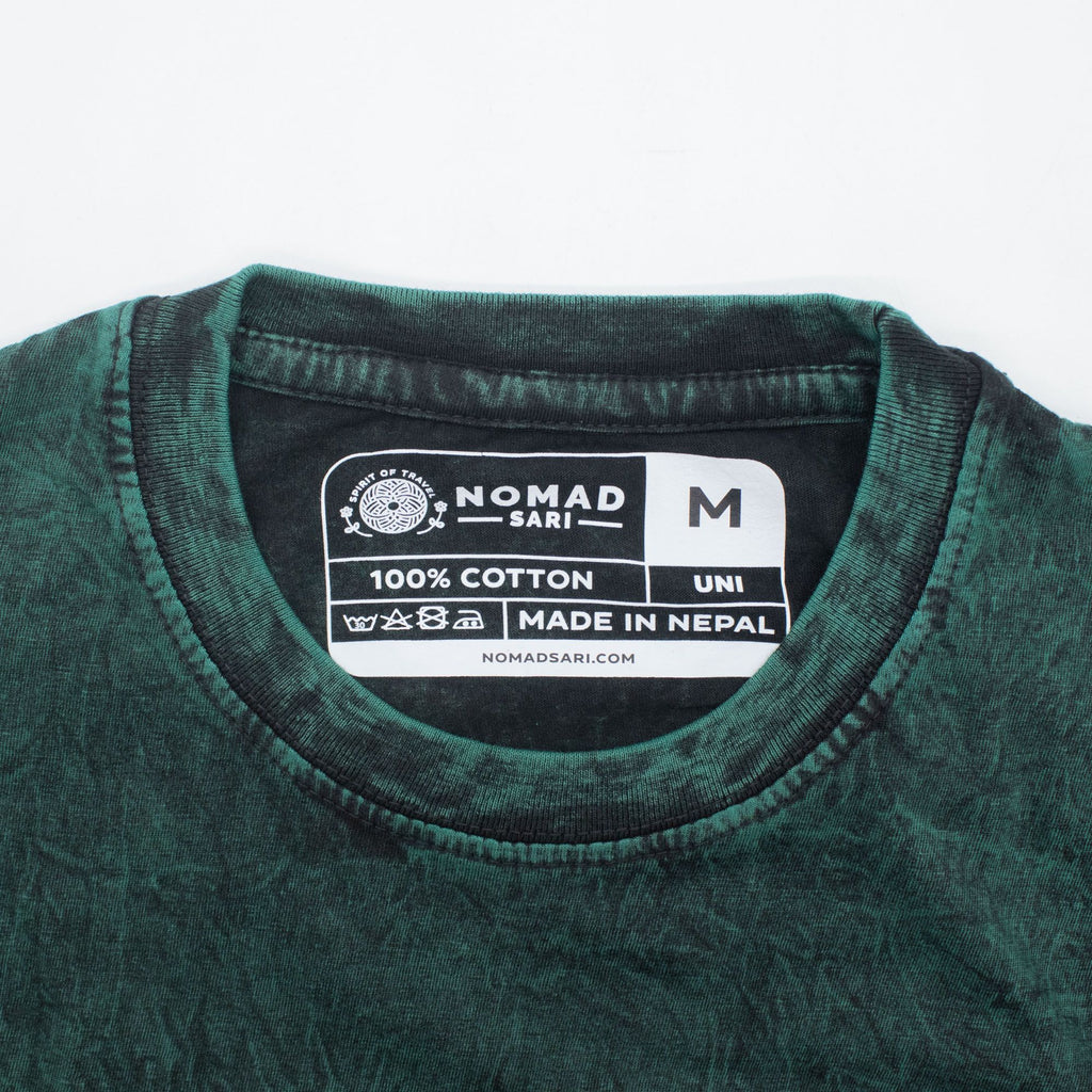 Nomad Sari Stonewashed T-Shirt - Tree of Life - Green - Medium