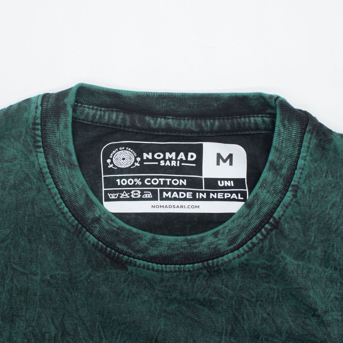 Nomad Sari Stonewashed T-Shirt - Tree of Life - Green - Medium