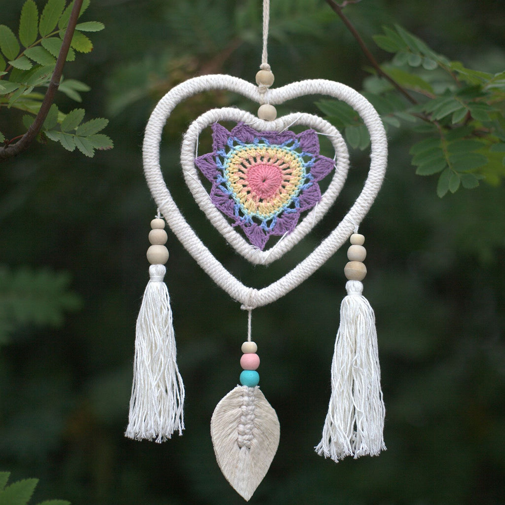 Medium Multicolour Dream Catcher - Heart in Heart