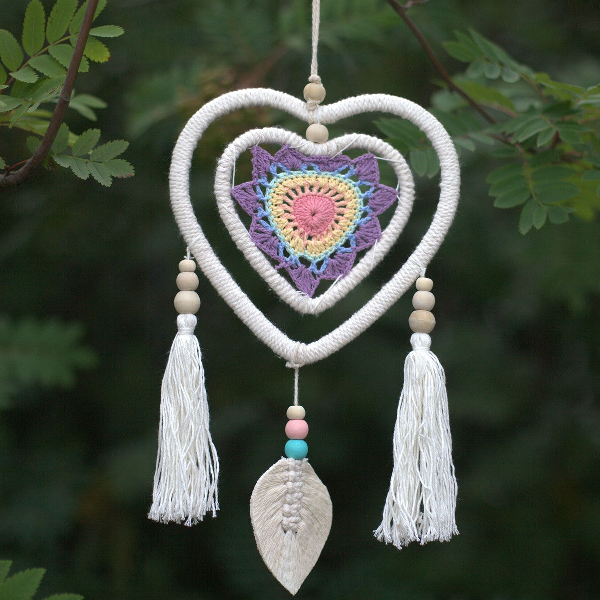 Medium Multicolour Dream Catcher - Heart in Heart