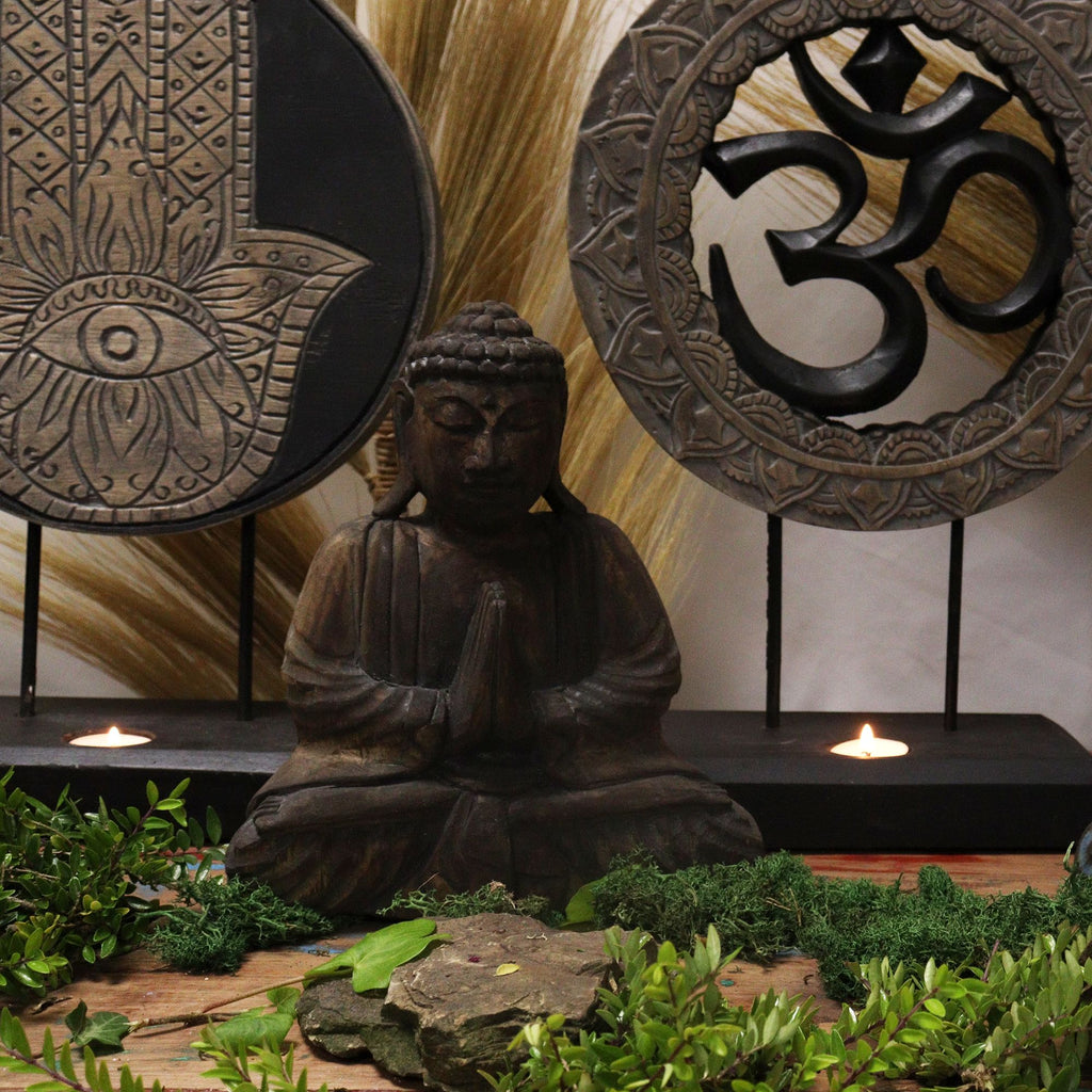 Buddha Feng Shui Set, Om Symbol, Grey and Black – view 4