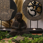 Buddha Feng Shui Set, Om Symbol, Grey and Black – view 4