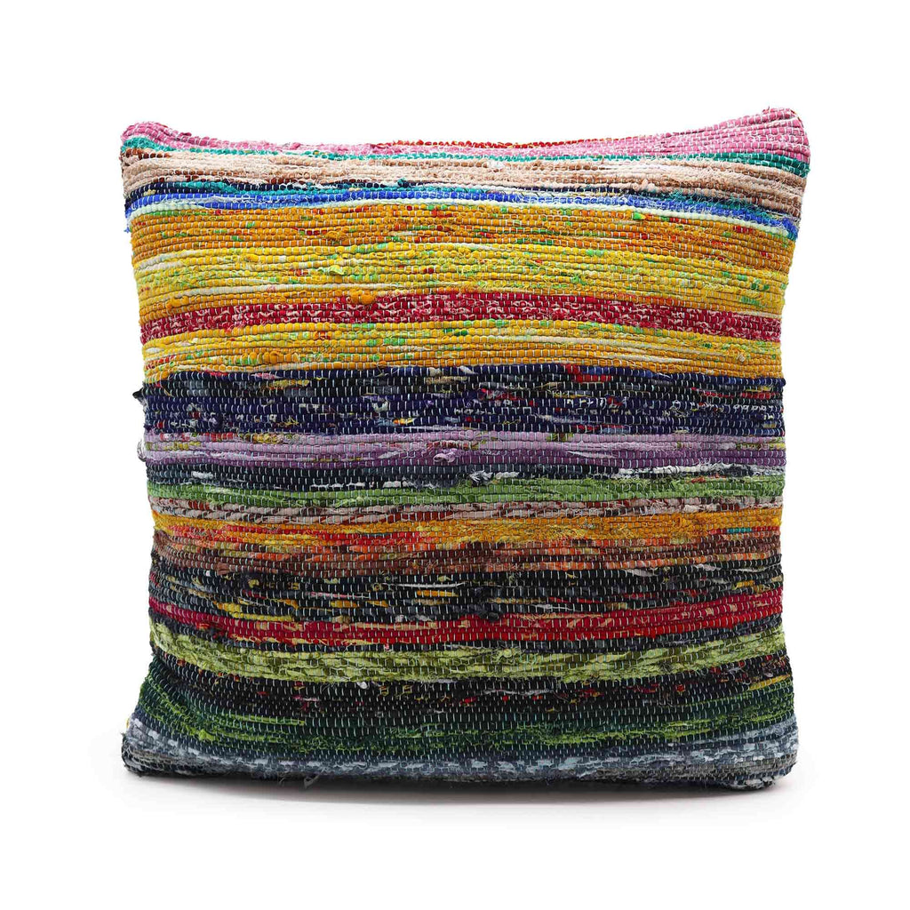 Rag Rug Cushion Cover - Sunrise Oranges - 40x40cm – view 3
