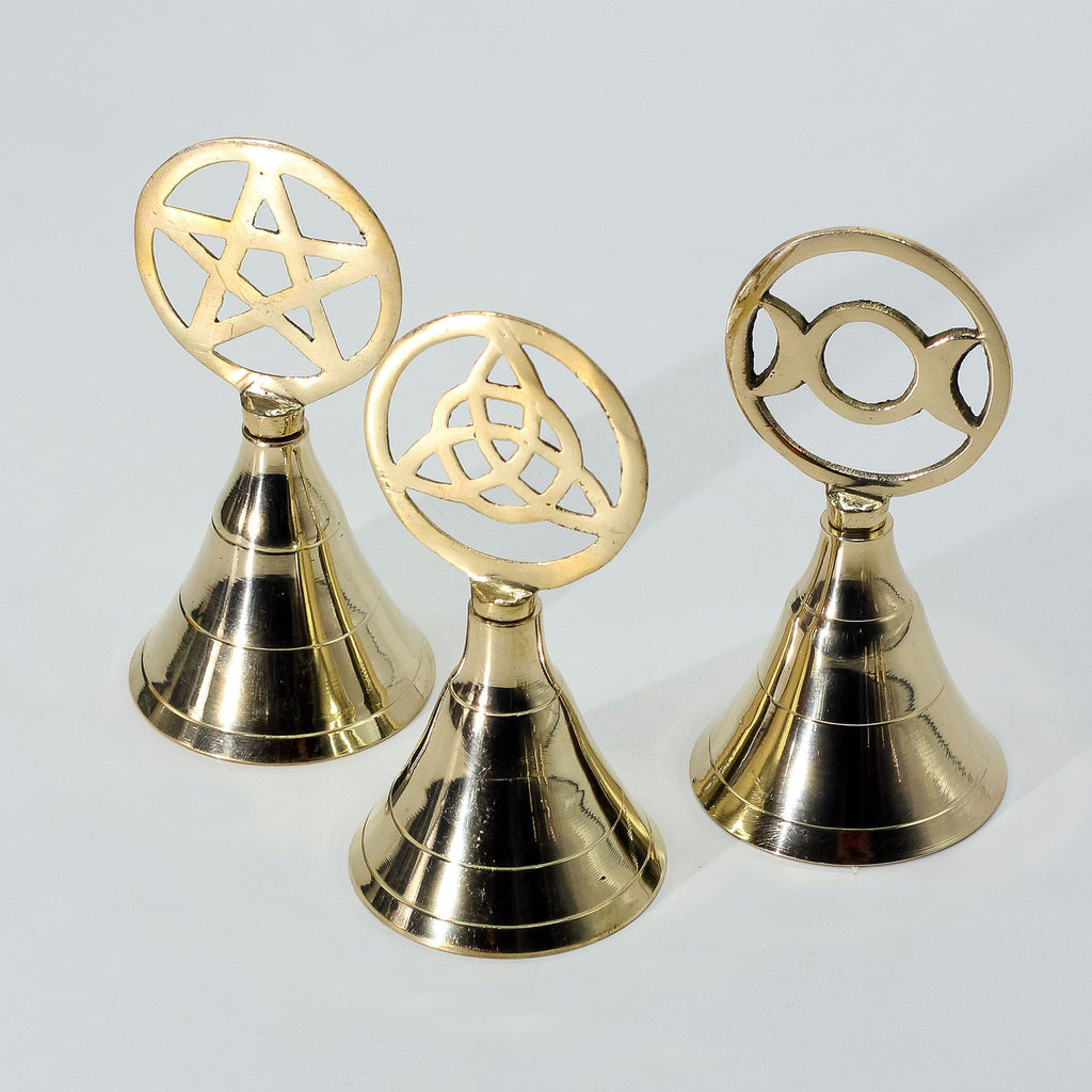 Brass Altar Bell with Pentagram – view 2