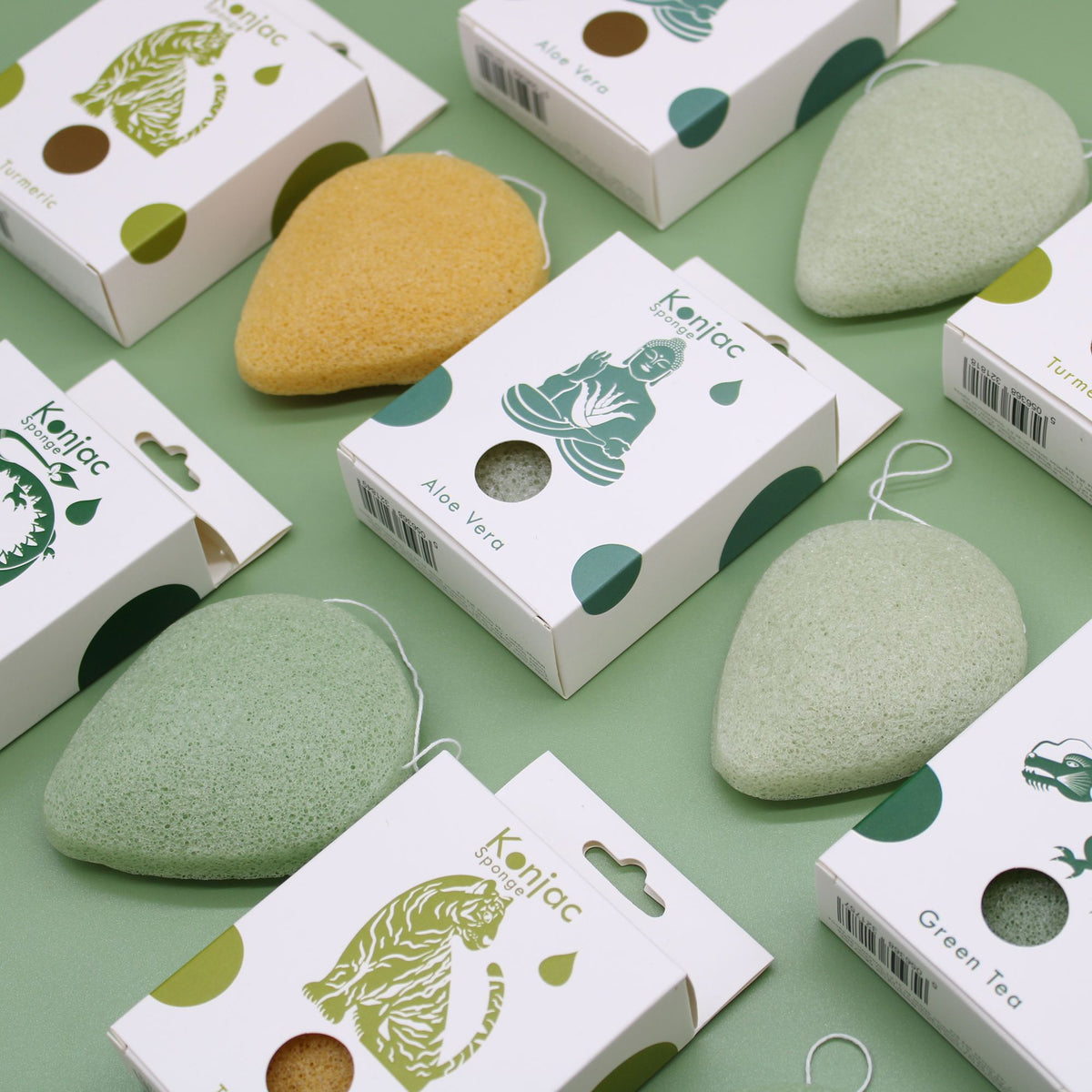 Teardrop Konjac Sponge - Green Tea – view 2