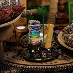 Ceramic Palo Santo & Smudge Holder, Mandala, Metallic Rainbow – view 3