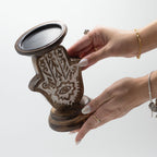 Mango Wood Hamsa Candle Stand - Small 18x11cm – view 4