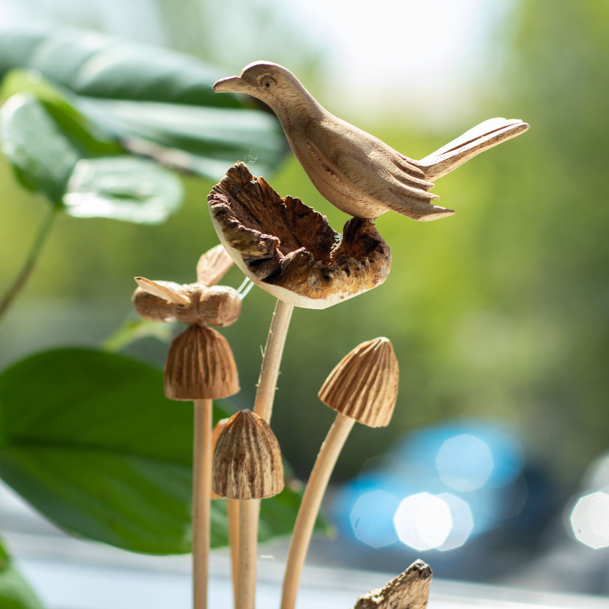Parasite Wood Carving - Bird, Bee and Mushrooms – view 4