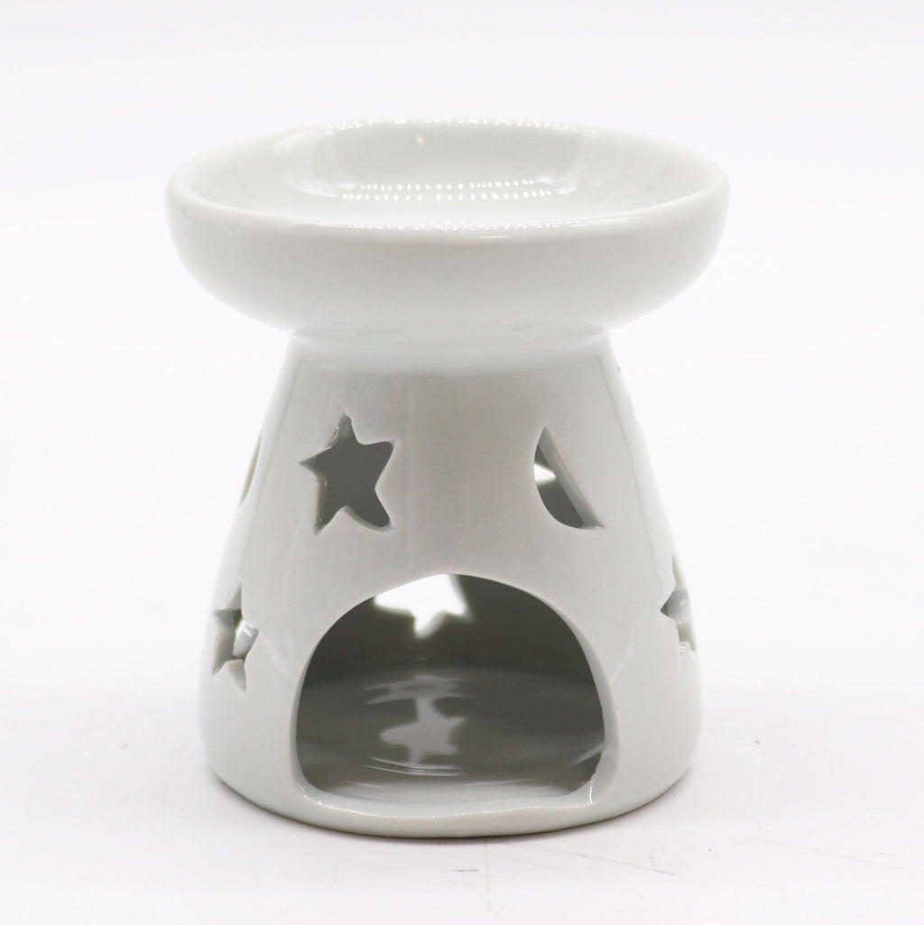 Small Classic White Oil Burner - Moon and Star – view 4
