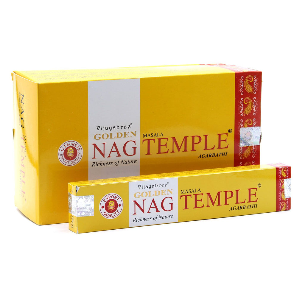 Golden Nag Temple Incense Sticks 15g Pack