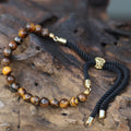 Tiger Eye Gemstone Bracelet, Gold-Plated Sliding Toggle