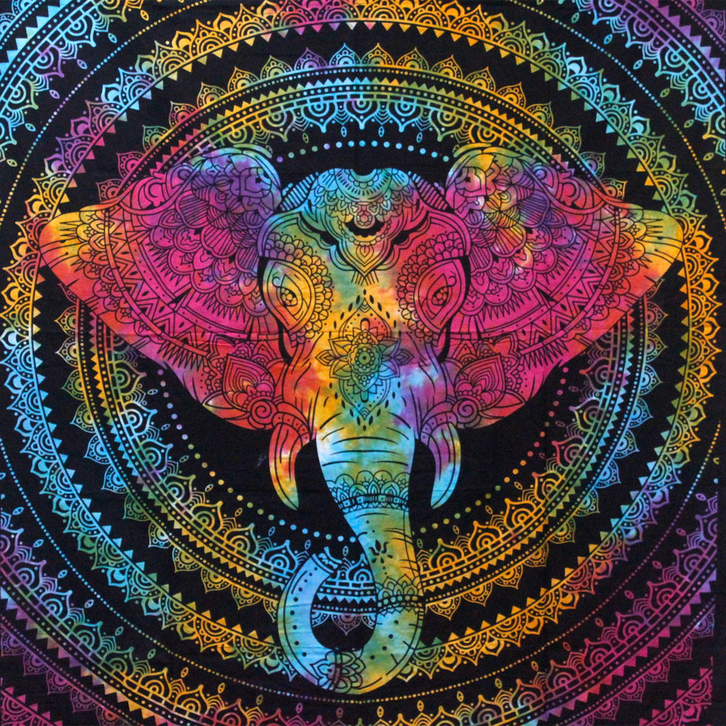 Single Cotton Bedspread & Wall Hanging - Elephant Head 130x200cm – view 4