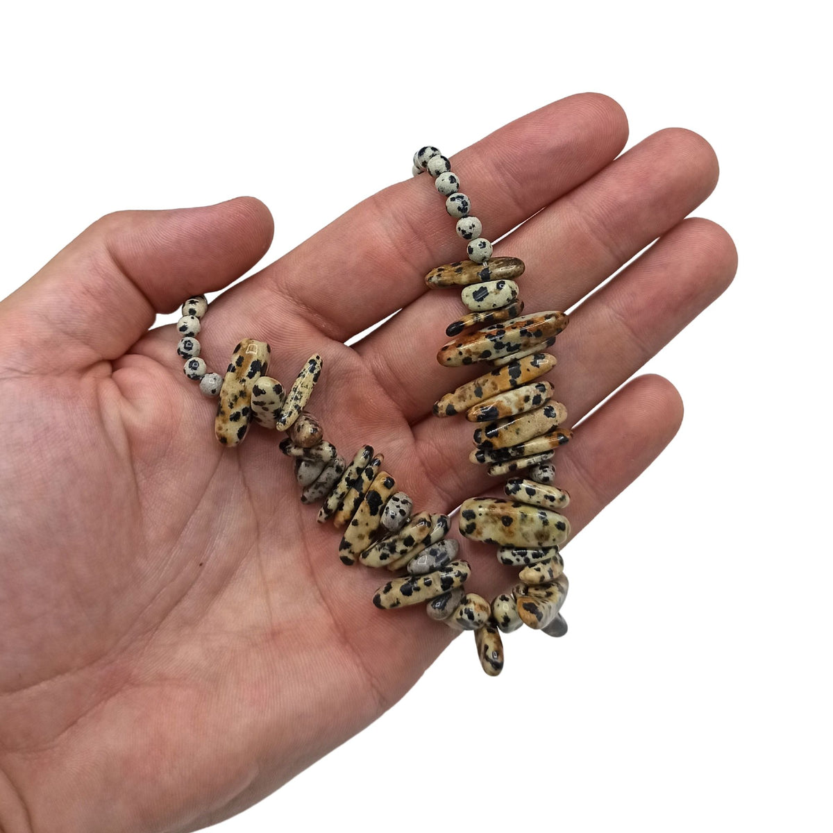 Dalmatian Stone Longstone Gemstone Necklace – view 2